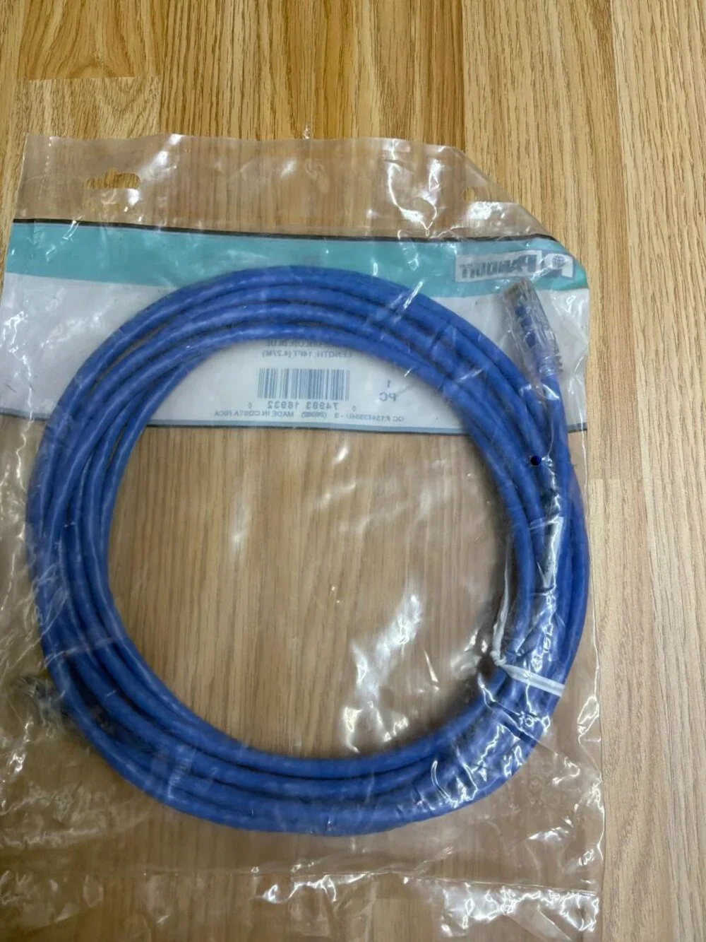 Panduit UTPSP14BUY Cat6 UTP RJ45 Ethernet Network Patch Cable 14ft Blue LAN Cord
